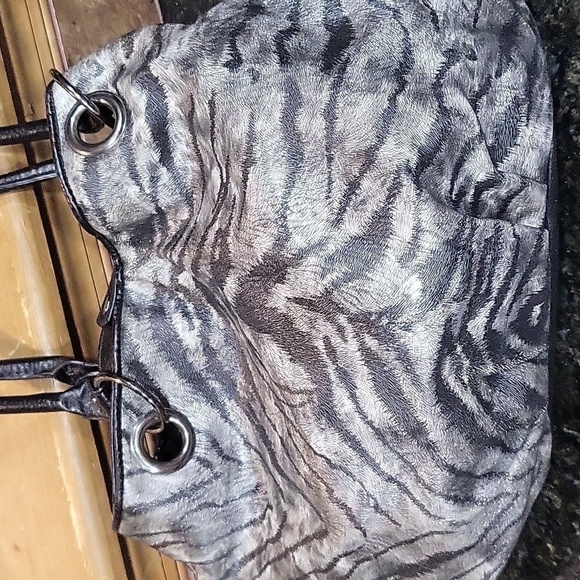 Hobo Bag Purse Zebra Print Vinyl type Material Durable - Picture 2 of 8